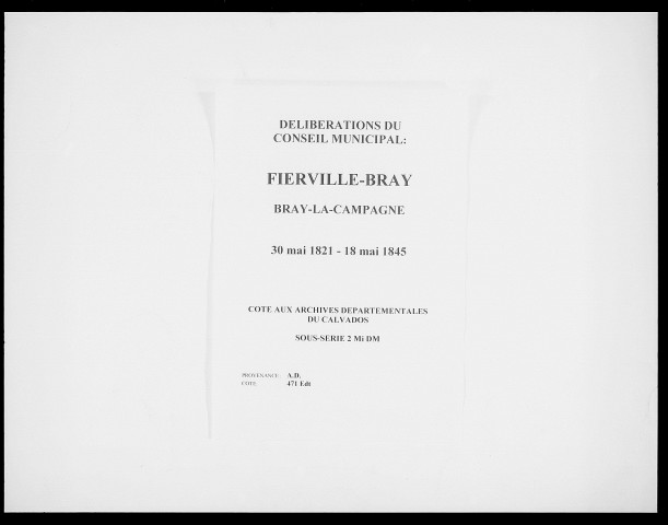 Bray-la-Campagne 1821-1940