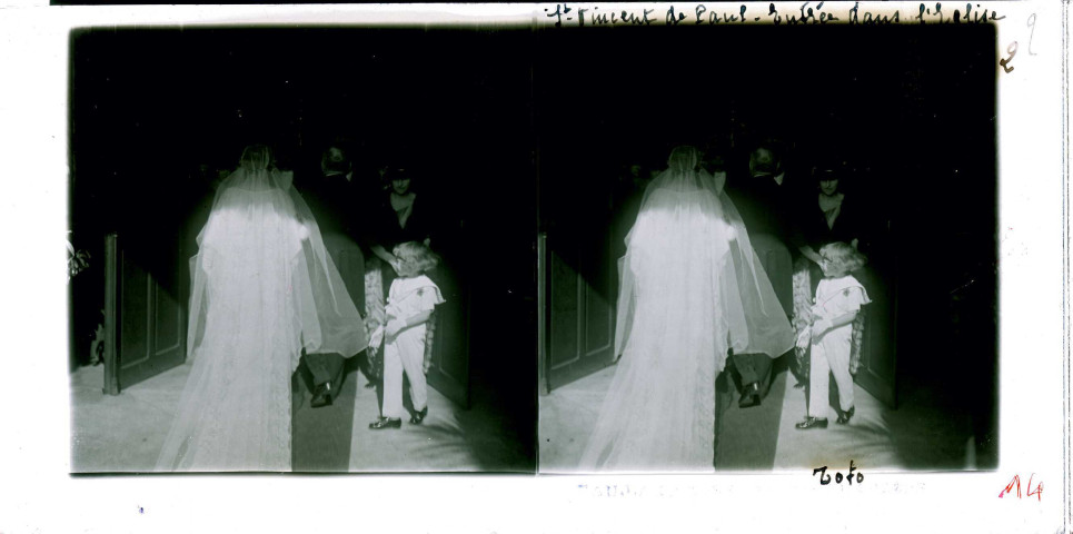 Mariage de Suzanne Pinet avec Jean Derome le 10 mars 1924 à l'église st-vincent de paul (photos n°1 à 13)