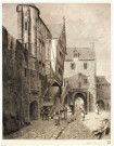 Le Mont St Michel : porte de la Herse et porte d'entrée. Par H. Voisin