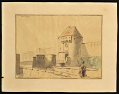 Entrée du château de Caen, août 1863, par Septime Le Pippre