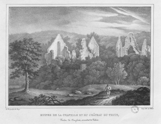 Boulon, ruines de la chapelle et du château du Thuit, de de Vauquelin de Sacy