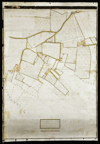 Plan de la paroisse de Guillerville (réunie à Banneville-la-Campagne en 1828), levé par Duhamel, notaire à Argences