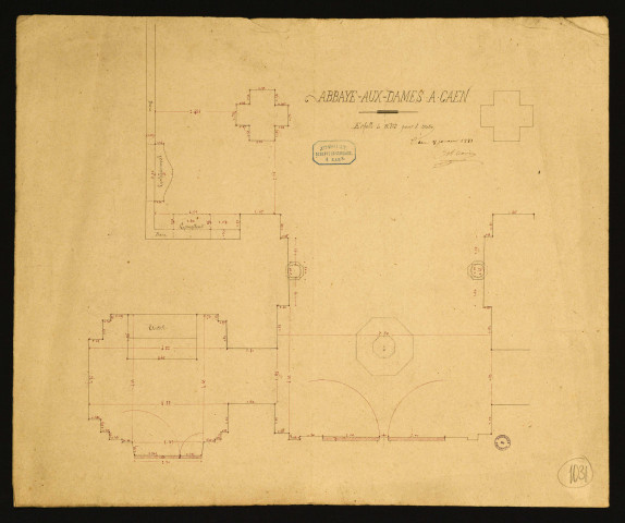 Plan d'une partie de l'Abbaye-aux-Dames à Caen
