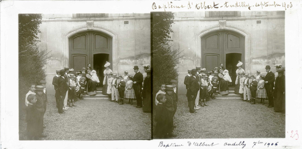 L'église d'Andilly et le baptême d'Albert Pinet (fils) en septembre 1906 (photos n°35 ; 42 à 45)