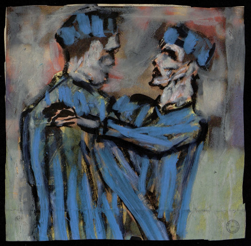 Echange fraternel entre deux déportés (dessin n°57)