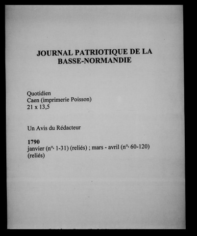 Journal patriotique de la Basse-Normandie