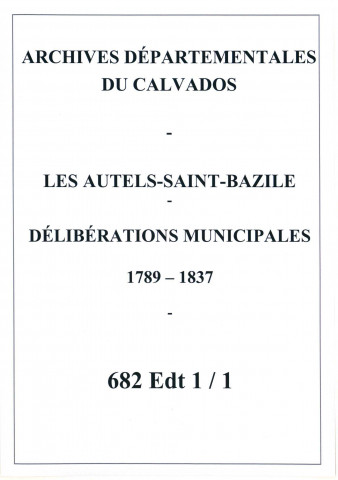 Les Autels 1789-1837