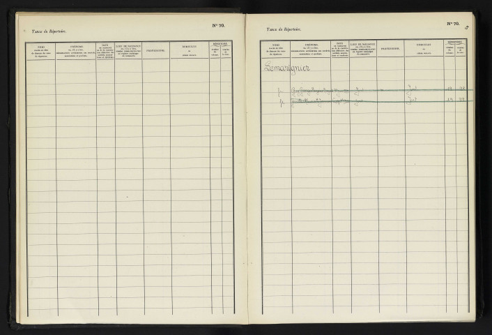 Registre n°68 : Lemarignier - Le Moulleur