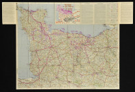 Pneu Michelin. Bataille de Normandie. Juin-août 1944. 1 cm. sur la carte représente 2 km. sur le terrain. (Carte Michelin n°) 102.