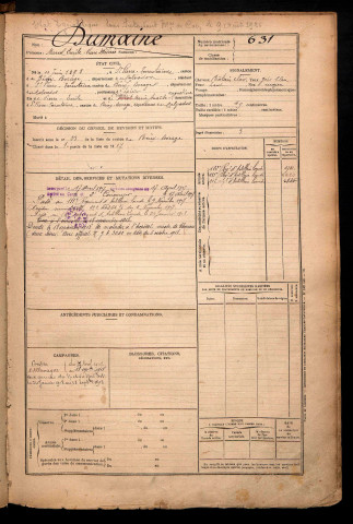 Dumaine, Marcel Emile Pierre Médéric