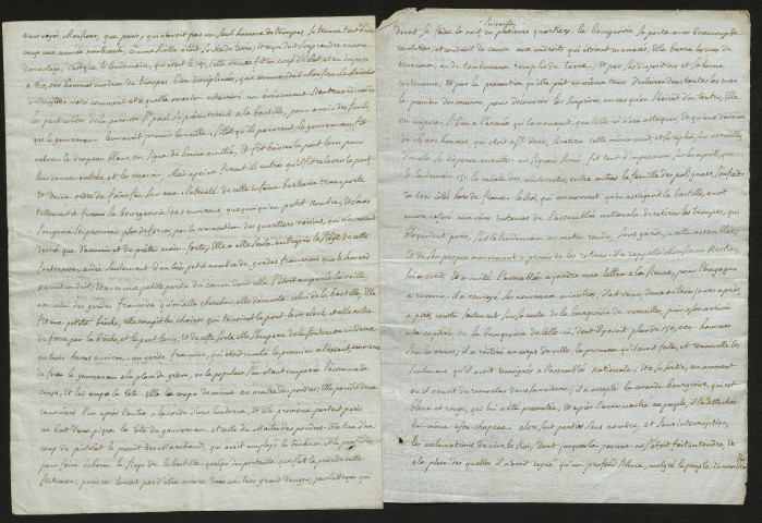 Correspondance saisie, clandestine ou suspecte (1790-an VII) ; demandes en paiement (1791-an VII) ; délits militaires (1793-an VIII) dénonciations (1793-an VII) ; déplacement de la force publique (1793-an VII)