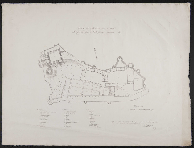 Plan du château de Falaise, levé par les élèves de l'école primaire supérieure