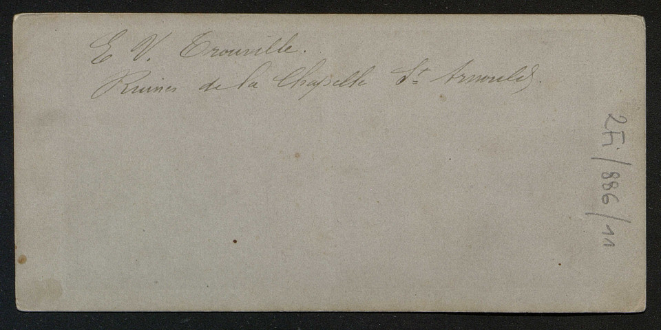 "Ruines de la chapelle Saint-Arnould à Trouville" (Saint-Arnoult), par E.V.