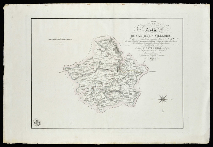 Carte du canton de Villedieu (Manche). Bitouzé Dauxmesnil