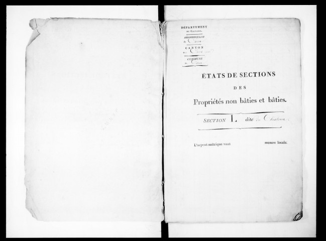 état de sections (sections Là P)