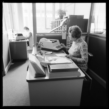 Des secrétaires travaillent à leur bureau à des tâches administratives.