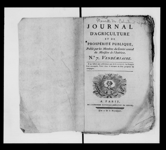 Journal d'agriculture et de prospérité publique
