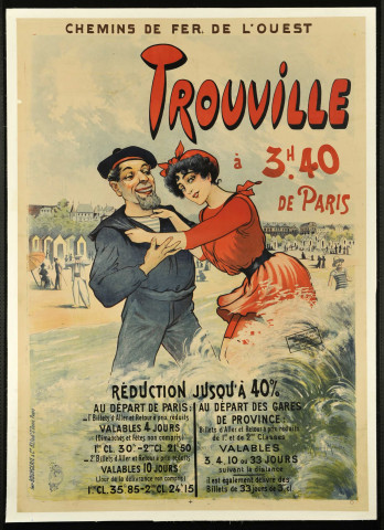 Affiche vintage PARIS Les Toits - Marcel Travel Posters Taille 30 x 40 cm