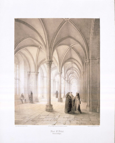 Mont-St-Michel : réfectoire des religieux. Par G. Bouet