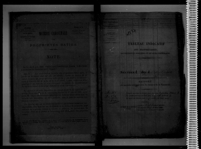 matrice cadastrale des propriétés bâties, 1881-1911, 1er vol. (cases 1-320)