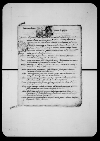 Répertoires du greffe du tribunal (1792-an V)