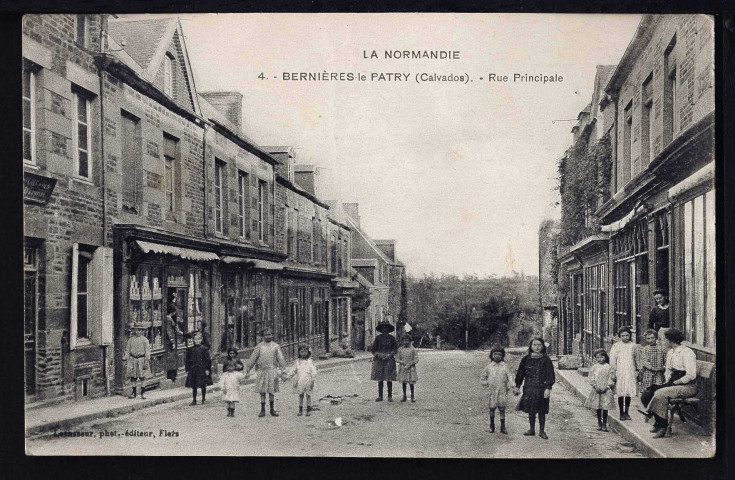 Bernières-le-Patry : Rue principale (n°1, 4) ; Ecole des garçons (n°2) ; Parc du château de la Rochelle (n°3)