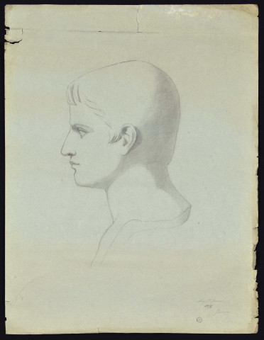 7 portraits d'histoire et de mythologie, par Jeanne : Auguste Jeune (1876) ; Omphale (1876) ; Pallas (1877) ; Sapho ; portrait ; Machiavel (?) ; essais
