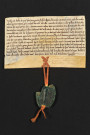 Confirmation par Guillaume évêque de Coutances, avec présence d'un fragment de sceau