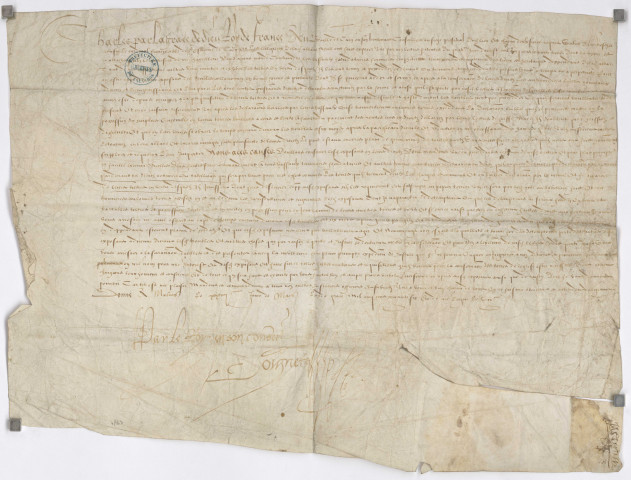 Exercice des droits après le pillage du chartrier en 1562