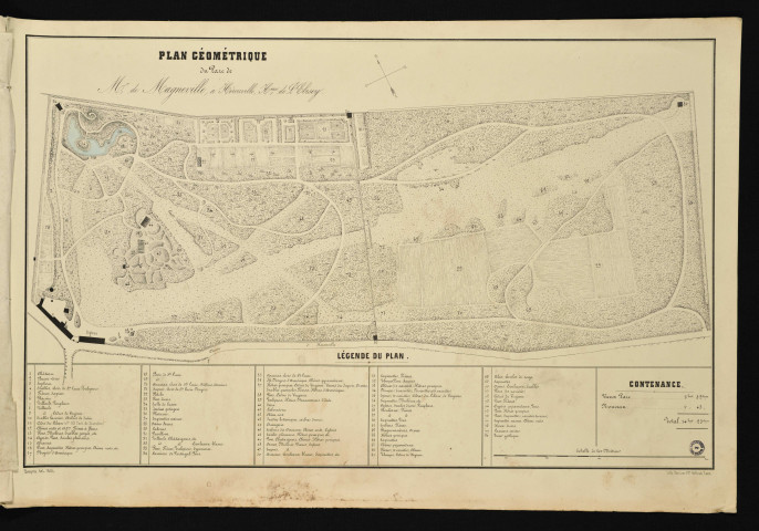 Vues et plans des parcs de M. de Magneville et du Comte de Polignac (bulletin de la Société d'horticulture de Caen).