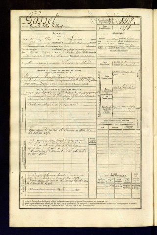 Gosset, Emile Félix Albert