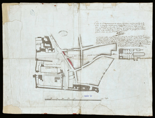 Plans de l'emplacement du vieux château