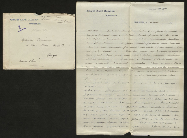 Correspondance d'Albert Canonne à sa femme pendant la Première guerre mondiale