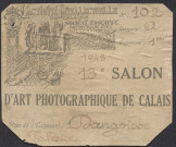 Récompense du 1er prix remporté par André Dangoisse au 13e Salon photographique de Calais en 1948 (photos n°1111)