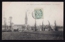 Bretteville-l'Orgueilleuse : Vue générale (n°1) ; Le bourg (n°2) ; Eglise (n°3 - 4) ; Gare (n°5)