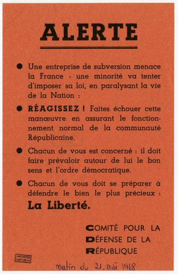 Appel à réagir face au mouvement social au nom de la liberté.