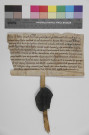 Consécration de la chapelle Saint-Michel, au bois de Troarn, par Jean, évêque de Dublin, à la demande de l'abbé Durand : acte original avec le sceau de l'évêque