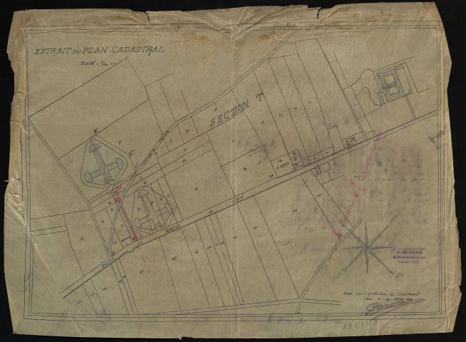 5 extraits du plan cadastral pour acquisition de terrains