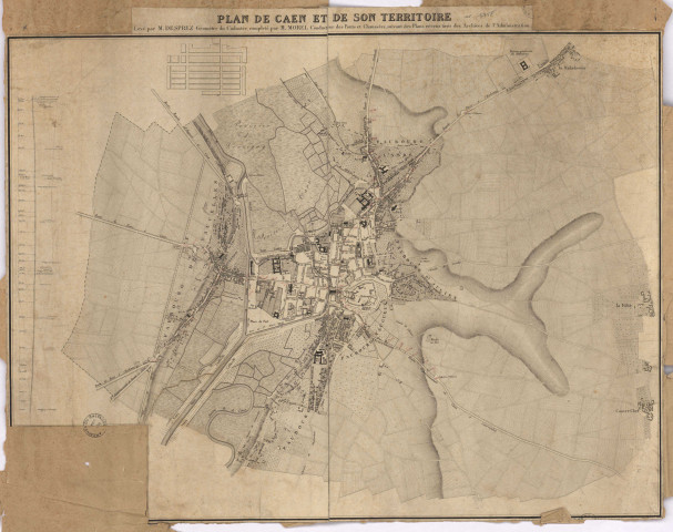 Plan de Caen et de son territoire.