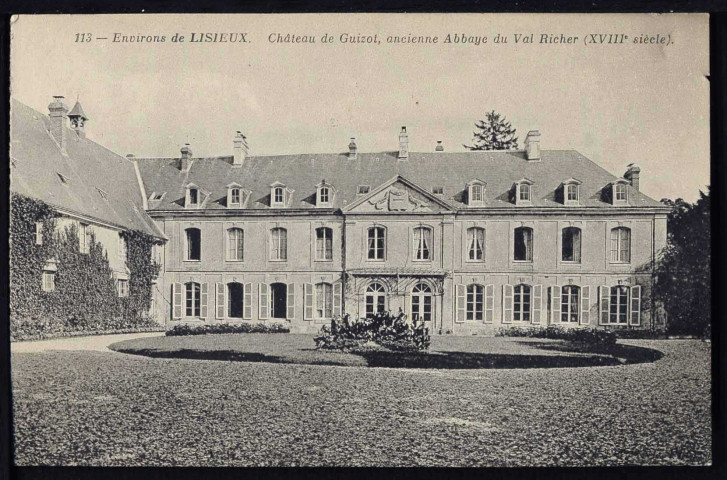 Saint-Ouen-le-Pin : Château de Guizot, ancienne Abbaye du Val-Richer (XVIIIe siècle) (n°1 à 3) Eglise (n°4)