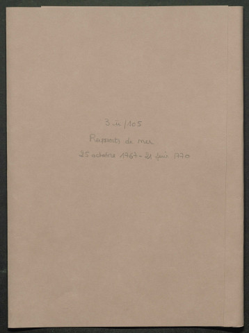 25 octobre 1767-21 juin 1770