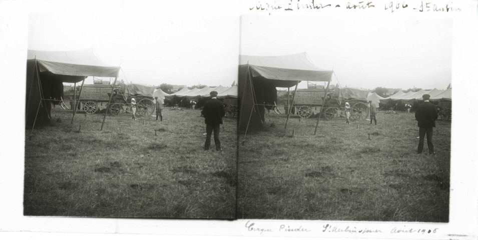 Le cirque Pinder s'installe en août 1906 (photos n°35 et 36)