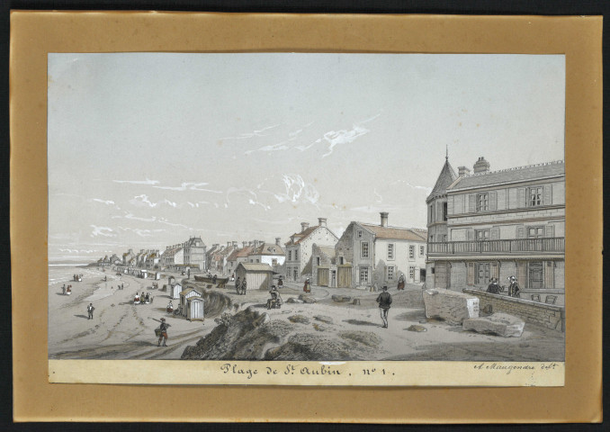 "Plage de Saint-Aubin", par Adolphe Maugendre