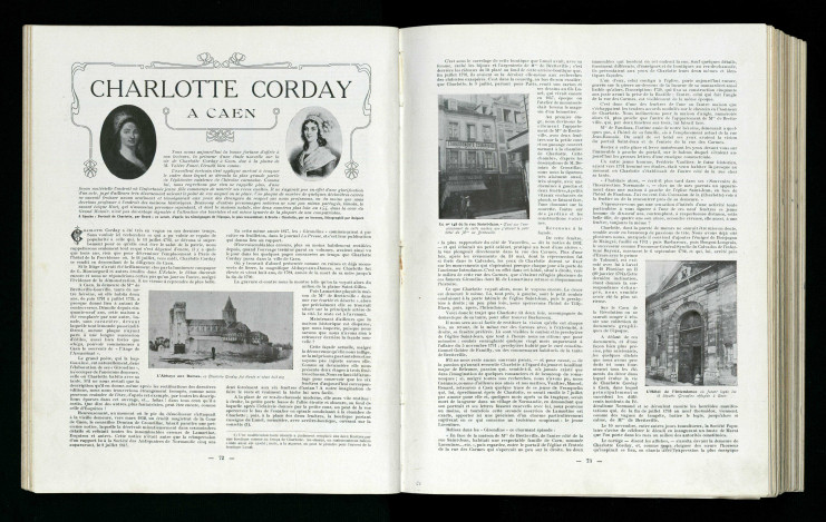 Deux représentations de Charlotte Corday illustrent l'article.
