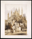 "Souvenir de Caen" (arrières de l'abbaye-aux-Hommes), par Auguste Mathieu (Le Progrès).