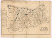 Carte du département du Calvados comprenant le tracé des tramways concédés, projetés ou à l'étude