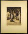 Mont-Saint-Michel, aumônerie romane : salle de l'Aquilon ou salle des Voûtes.