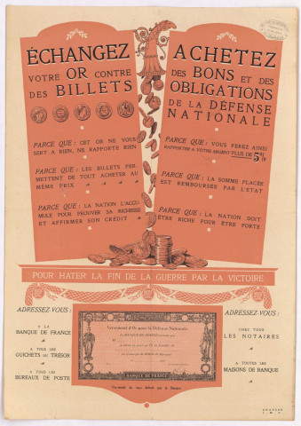 Affiche appelant à la souscription à l’emprunt de la défense nationale.