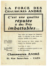 Publicité pour les Chaussures André. 21, Rue Saint-Jean à Caen (n°25 à 28).