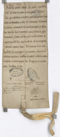 Donation de Gilbert de Say du fief de Vendes : original et copies